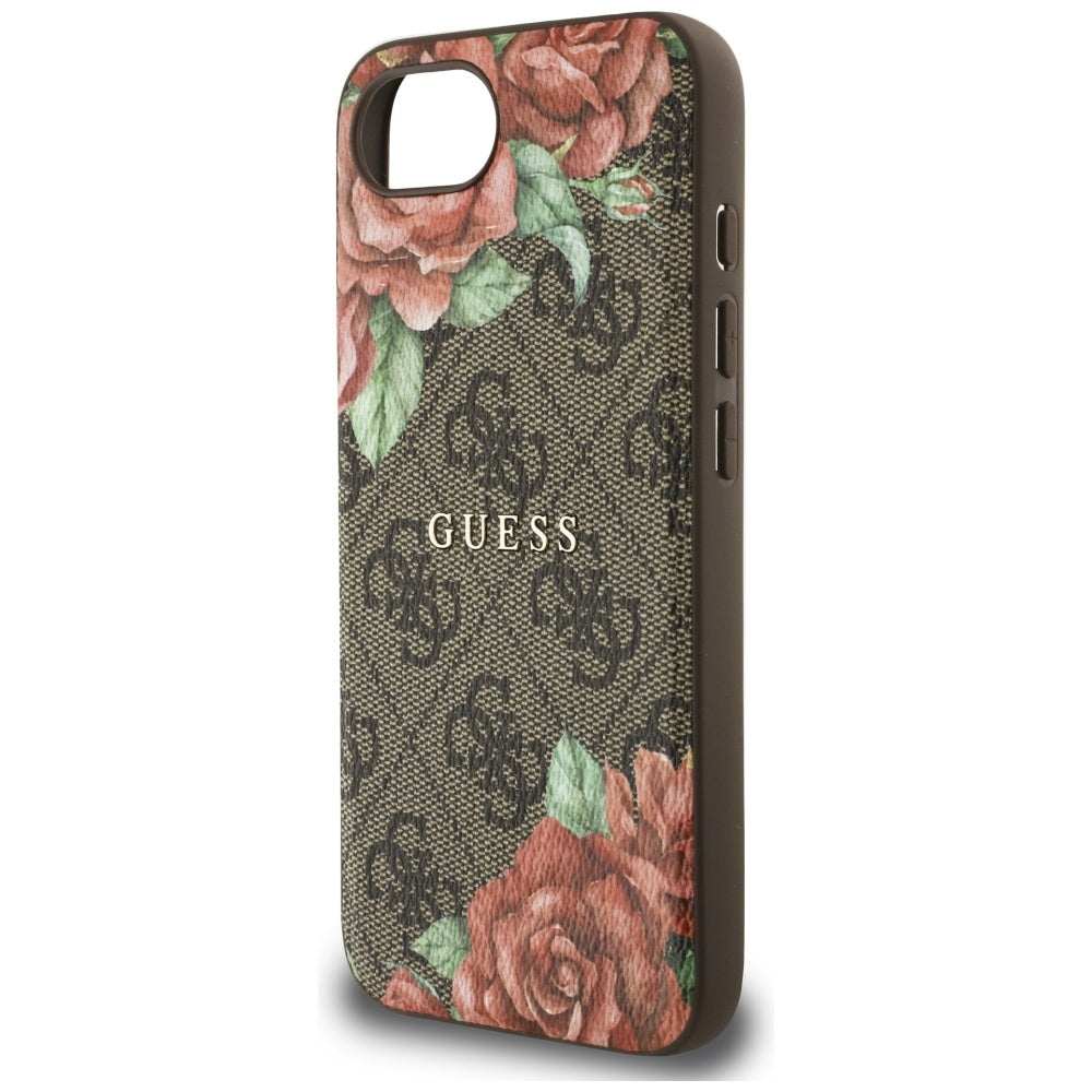 Etui MagSafe dla Apple iPhone 17e / 16e, Guess, 4G Flowers Print, Brązowy