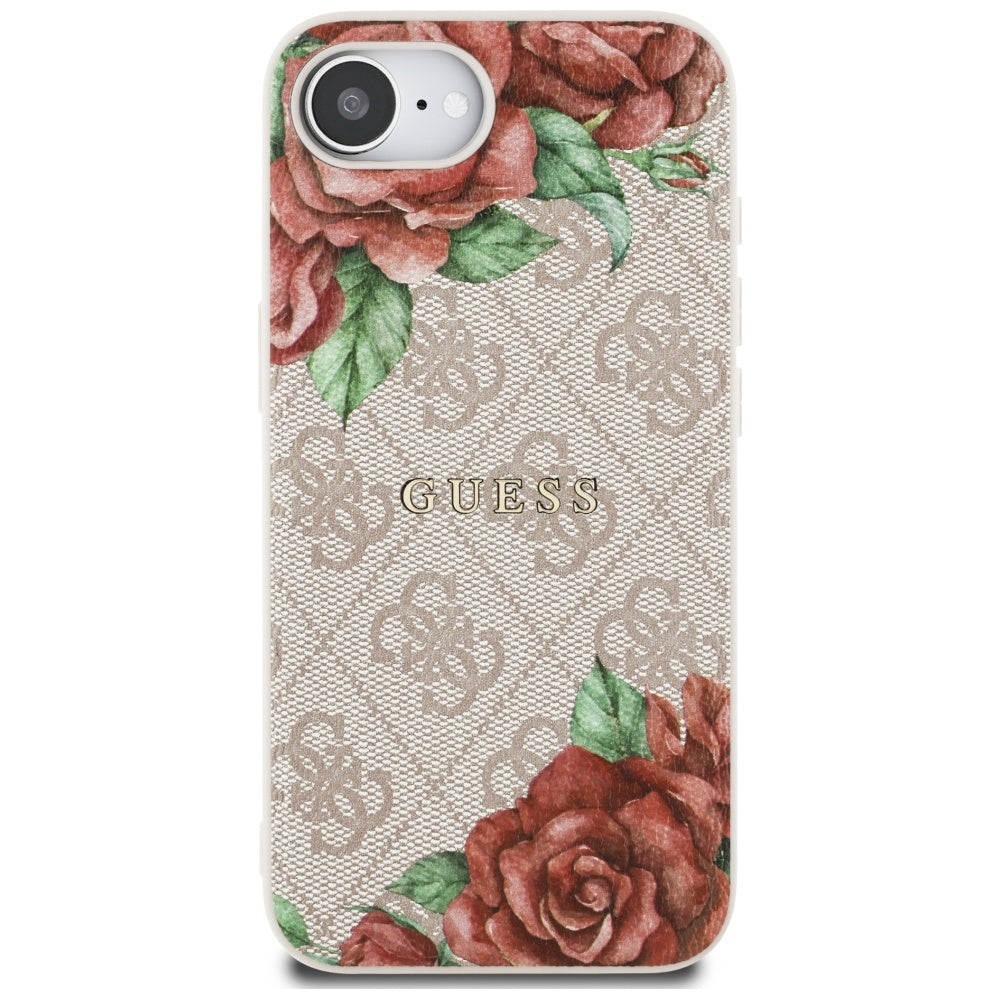 Etui MagSafe dla Apple iPhone 17e / 16e, Guess, 4G Flowers Print, Różowy