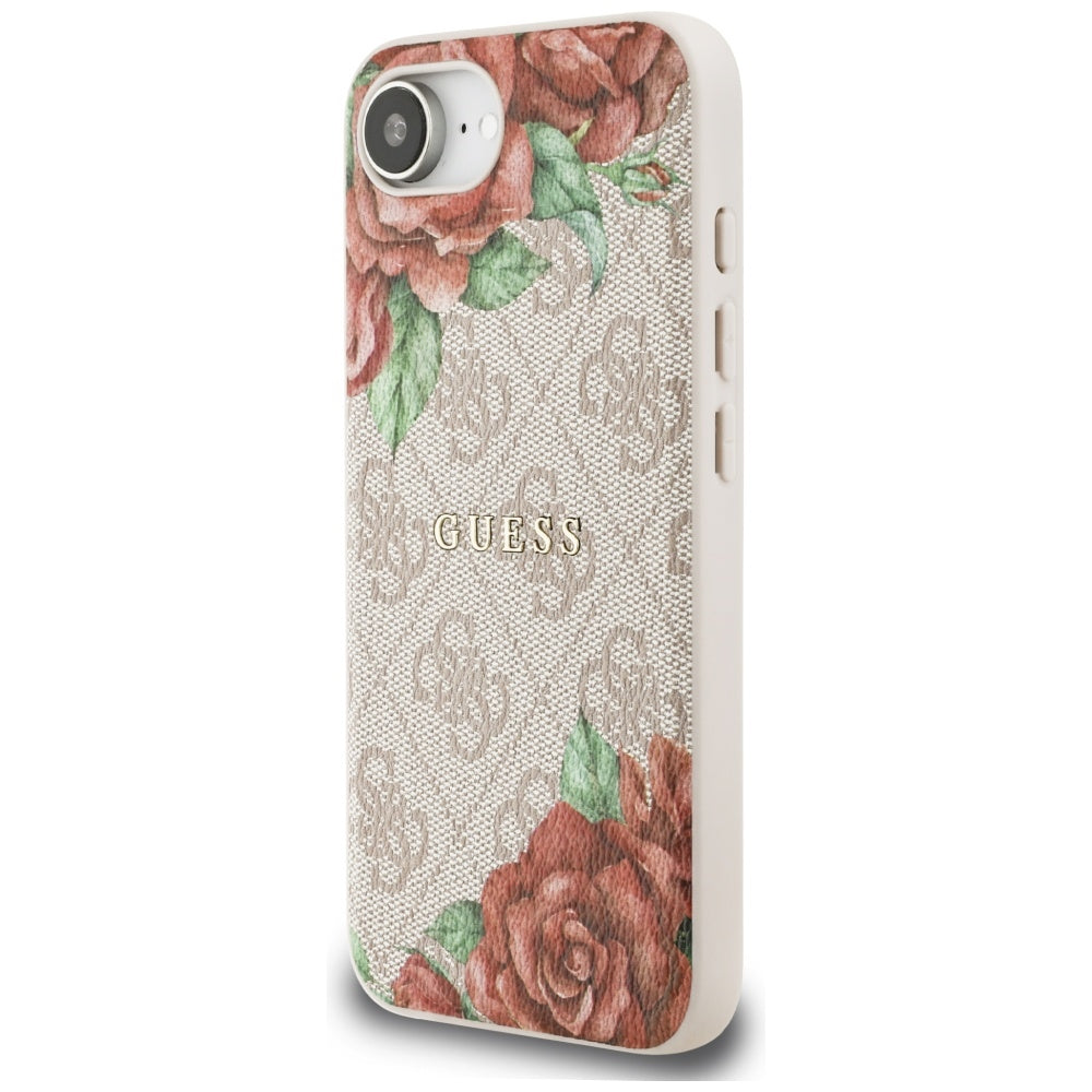 Etui MagSafe dla Apple iPhone 17e / 16e, Guess, 4G Flowers Print, Różowy