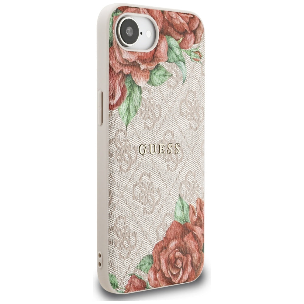 Etui MagSafe dla Apple iPhone 17e / 16e, Guess, 4G Flowers Print, Różowy