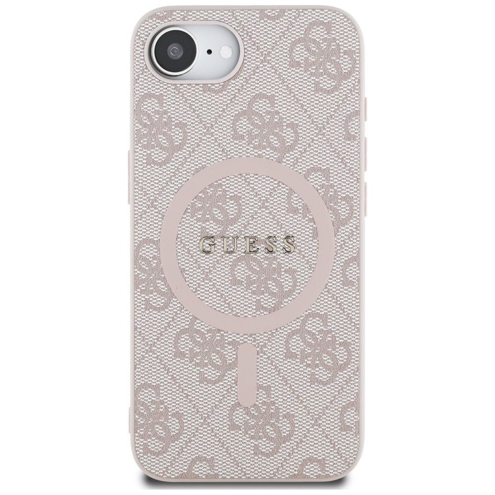 Etui MagSafe dla Apple iPhone 17e / 16e, Guess, 4G Ring Classic Logo, Różowy