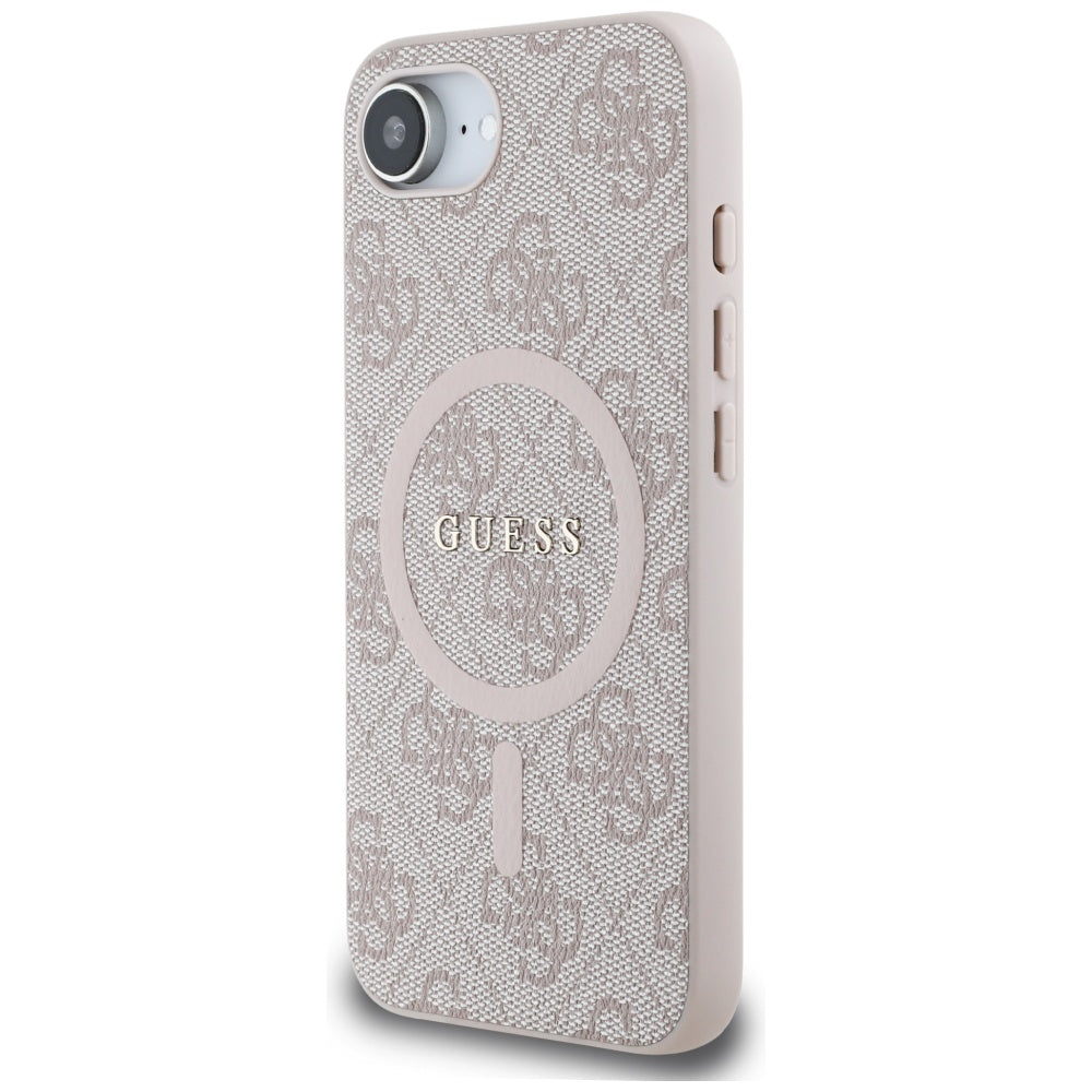 Etui MagSafe dla Apple iPhone 17e / 16e, Guess, 4G Ring Classic Logo, Różowy