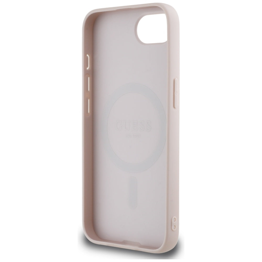 Etui MagSafe dla Apple iPhone 17e / 16e, Guess, 4G Ring Classic Logo, Różowy