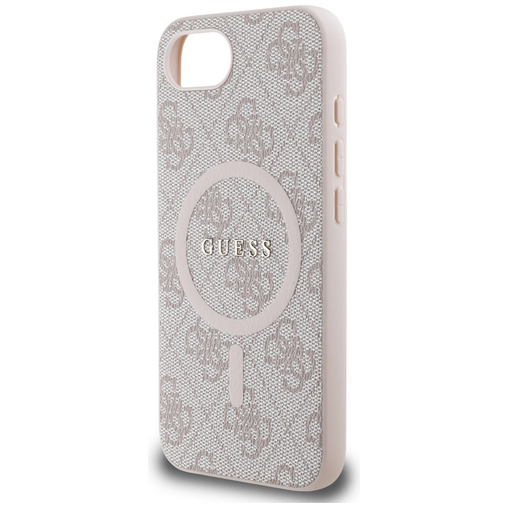 Etui MagSafe dla Apple iPhone 17e / 16e, Guess, 4G Ring Classic Logo, Różowy