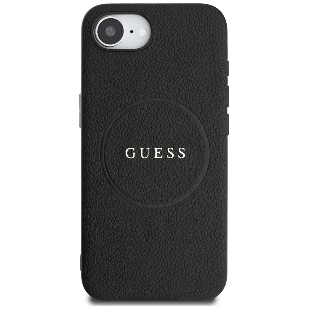 Etui MagSafe dla Apple iPhone 17e / 16e, Guess, Grained Gold Ring, Czarne