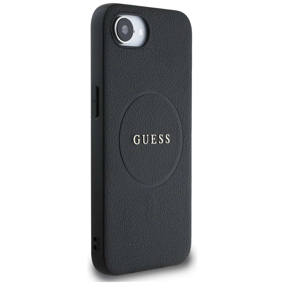 Etui MagSafe dla Apple iPhone 17e / 16e, Guess, Grained Gold Ring, Czarne