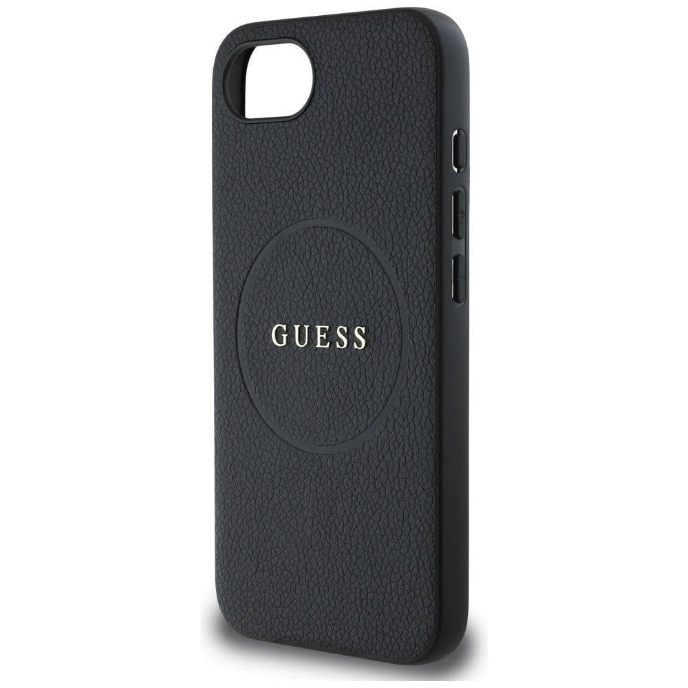Etui MagSafe dla Apple iPhone 17e / 16e, Guess, Grained Gold Ring, Czarne