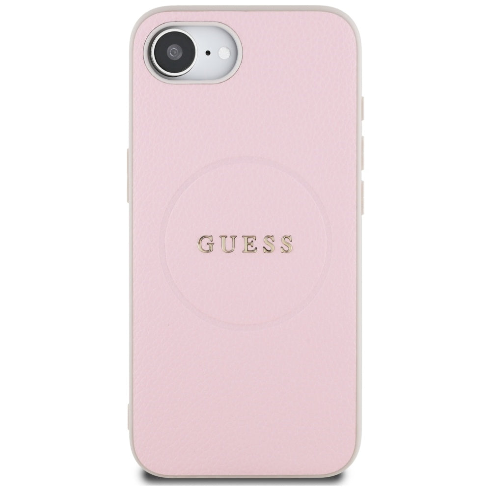 Etui MagSafe dla Apple iPhone 17e / 16e, Guess, Grained Gold Ring, Różowy