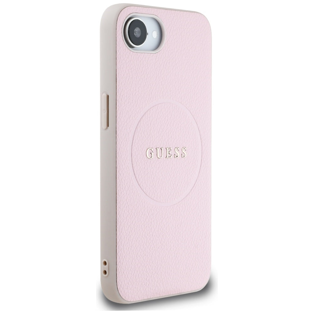 Etui MagSafe dla Apple iPhone 17e / 16e, Guess, Grained Gold Ring, Różowy