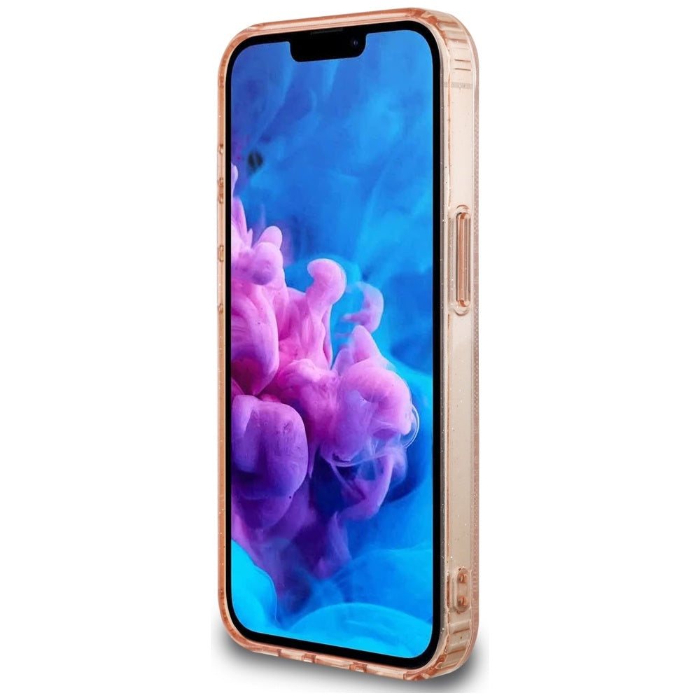 Etui MagSafe dla Apple iPhone 17e / 16e, Guess, IML Glitter 4G Circle Triangle, Różowy