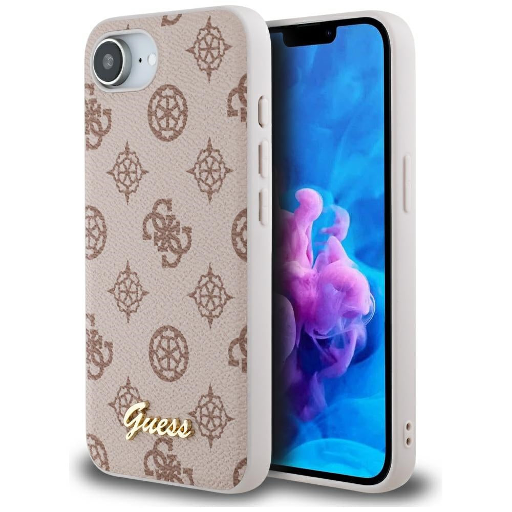 Etui MagSafe dla Apple iPhone 17e / 16e, Guess, Peony Script, Brązowy