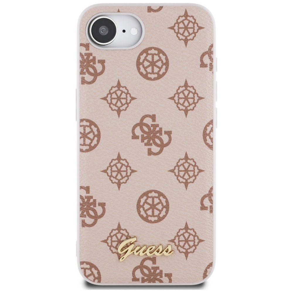 Etui MagSafe dla Apple iPhone 17e / 16e, Guess, Peony Script, Brązowy