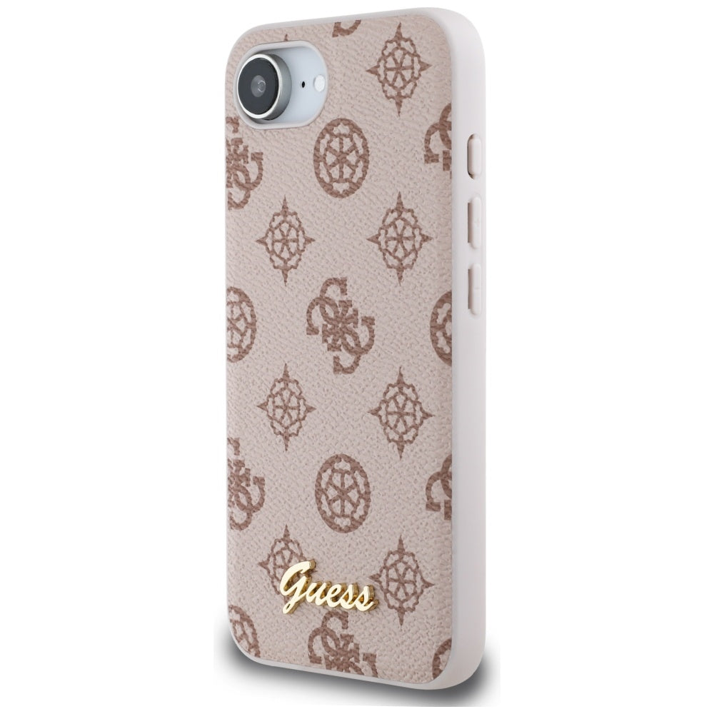 Etui MagSafe dla Apple iPhone 17e / 16e, Guess, Peony Script, Brązowy