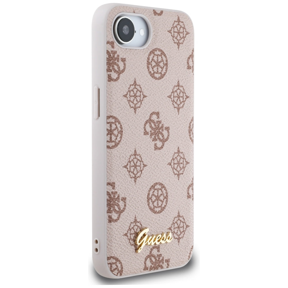 Etui MagSafe dla Apple iPhone 17e / 16e, Guess, Peony Script, Brązowy