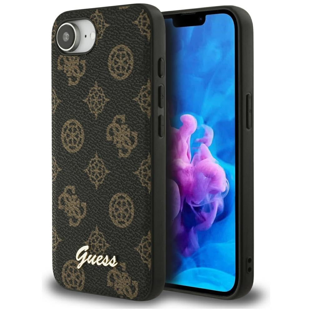 Etui MagSafe dla Apple iPhone 17e / 16e, Guess, Peony Script, Czarne