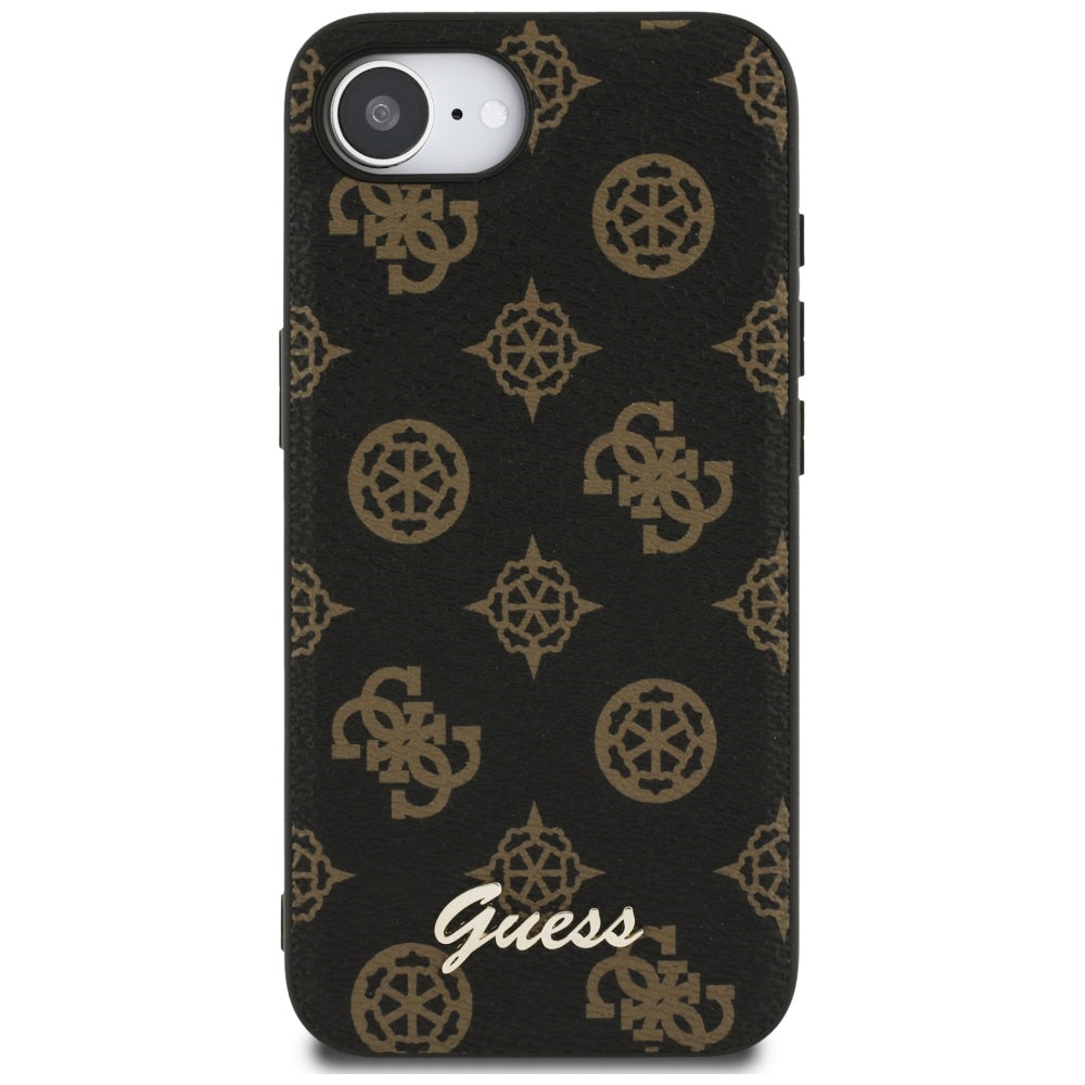 Etui MagSafe dla Apple iPhone 17e / 16e, Guess, Peony Script, Czarne