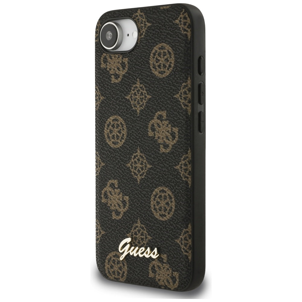 Etui MagSafe dla Apple iPhone 17e / 16e, Guess, Peony Script, Czarne
