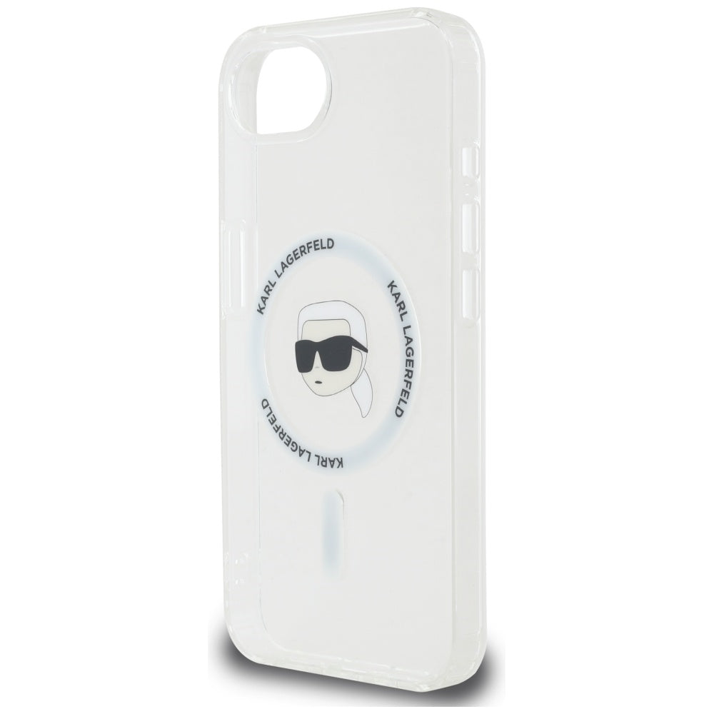Etui MagSafe dla Apple iPhone 17e / 16e, Karl Lagerfeld, IML Karl's Head, Białe