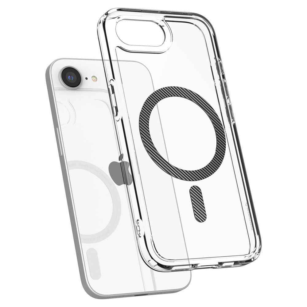 Etui MagSafe do Apple iPhone 17e / 16e, Spigen, Ultra Hybrid Carbon, Przezroczyste ACS09140