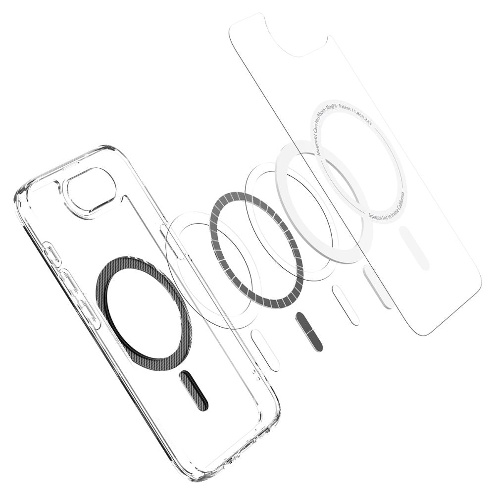 Etui MagSafe do Apple iPhone 17e / 16e, Spigen, Ultra Hybrid Carbon, Przezroczyste ACS09140