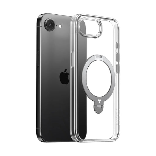 Etui MagSafe dla Apple iPhone 17e / 16e, Torras, Ostand Spin, Przezroczyste