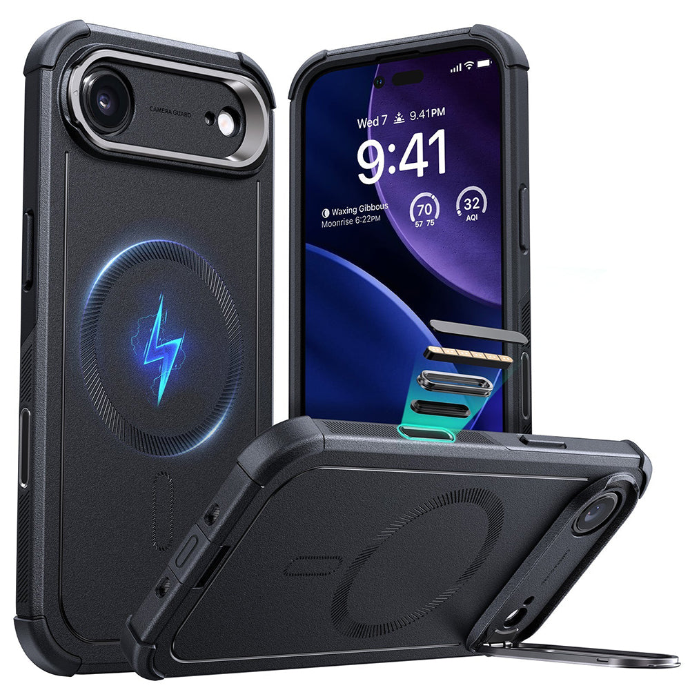 Etui MagSafe dla Apple iPhone 17 Air, ESR, Cyber Armor Kickstand, Czarne