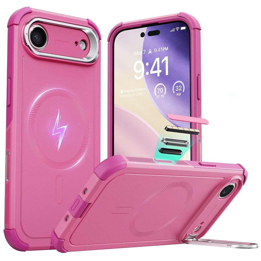 Etui MagSafe dla Apple iPhone 17 Air, ESR, Cyber Armor Kickstand, Różowy