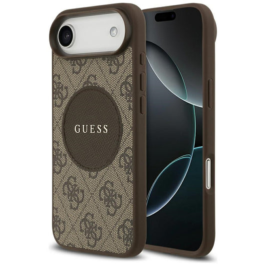 Etui MagSafe dla Apple iPhone 17 Air, Guess, 4G Circle Classic Logo, Brązowy
