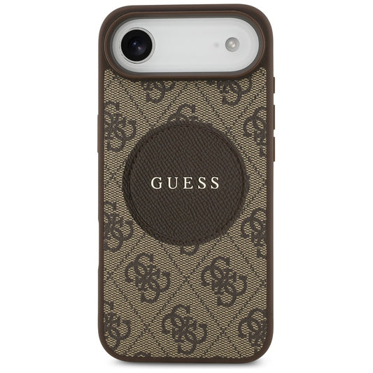 Etui MagSafe dla Apple iPhone 17 Air, Guess, 4G Circle Classic Logo, Brązowy