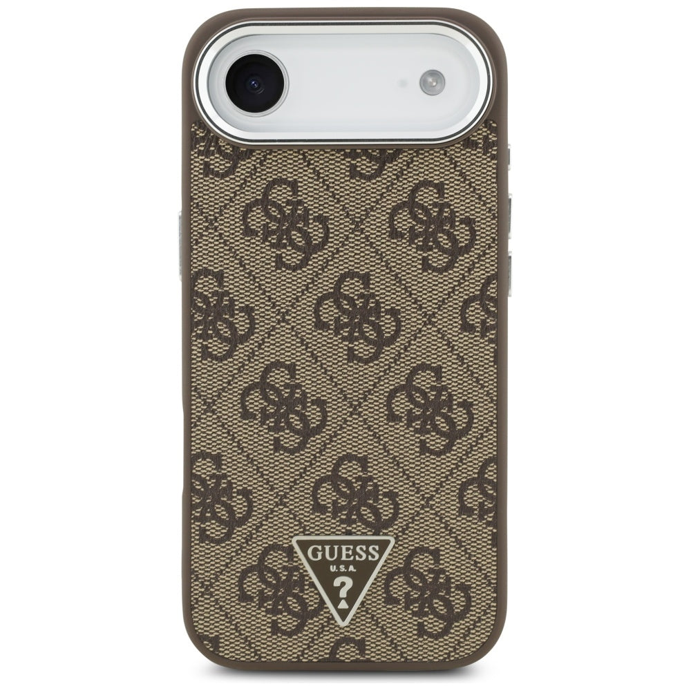 Etui MagSafe dla Apple iPhone 17 Air, Guess, 4G Triangle Logo, Brązowo-Srebrne.