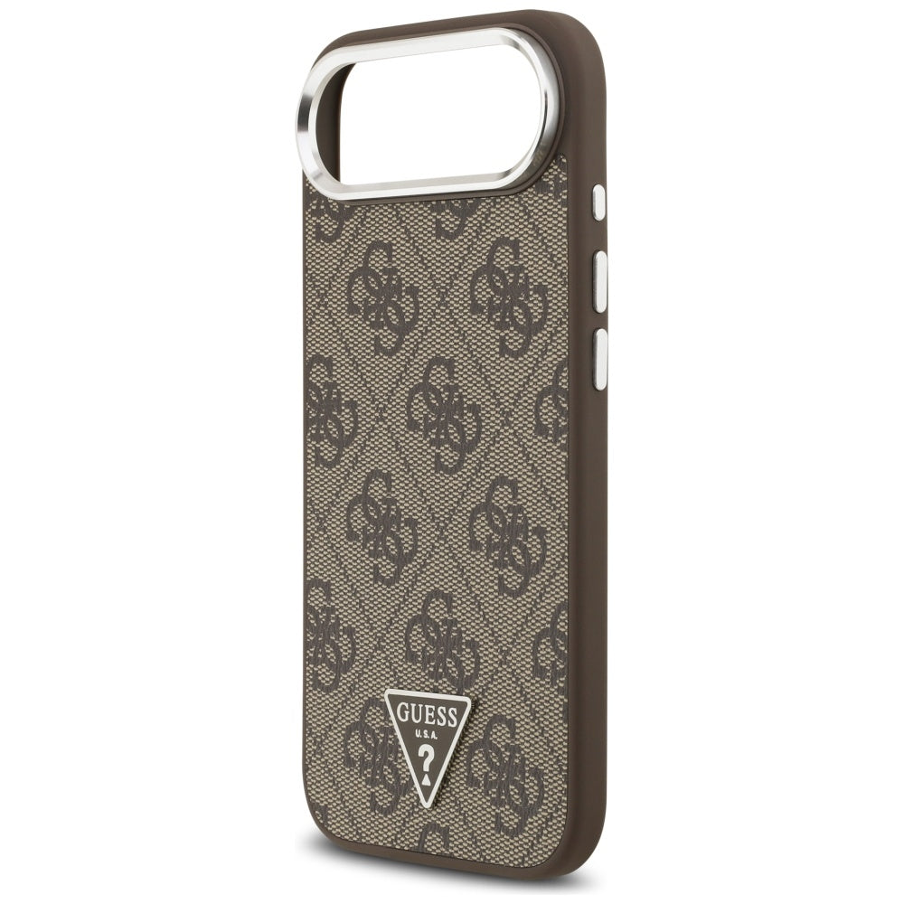 Etui MagSafe dla Apple iPhone 17 Air, Guess, 4G Triangle Logo, Brązowo-Srebrne.