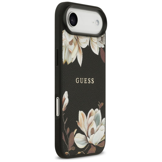 Etui MagSafe dla Apple iPhone 17 Air, Guess, Grained Flowers, Czarne