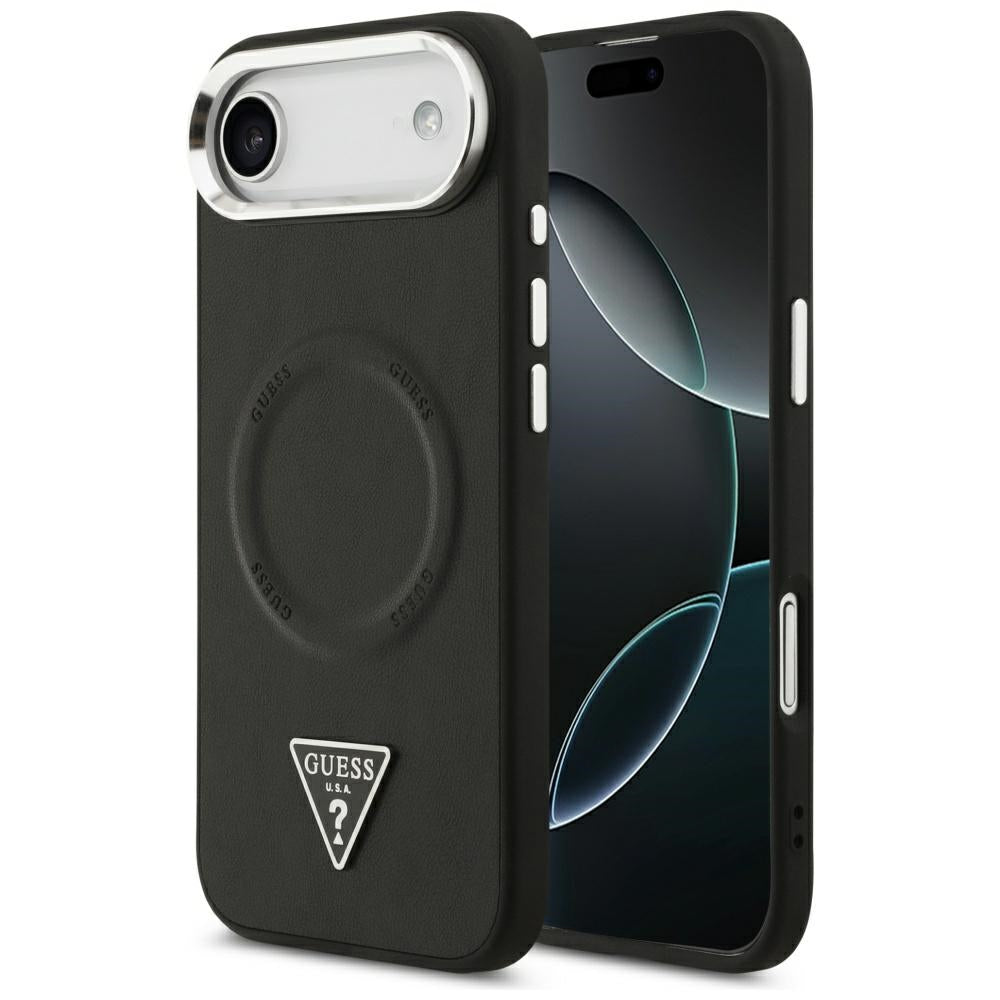 Etui MagSafe dla Apple iPhone 17 Air, Guess, Triangle Logo, Czarne Srebrne