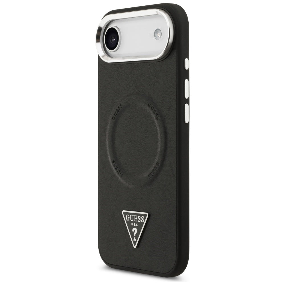 Etui MagSafe dla Apple iPhone 17 Air, Guess, Triangle Logo, Czarne Srebrne