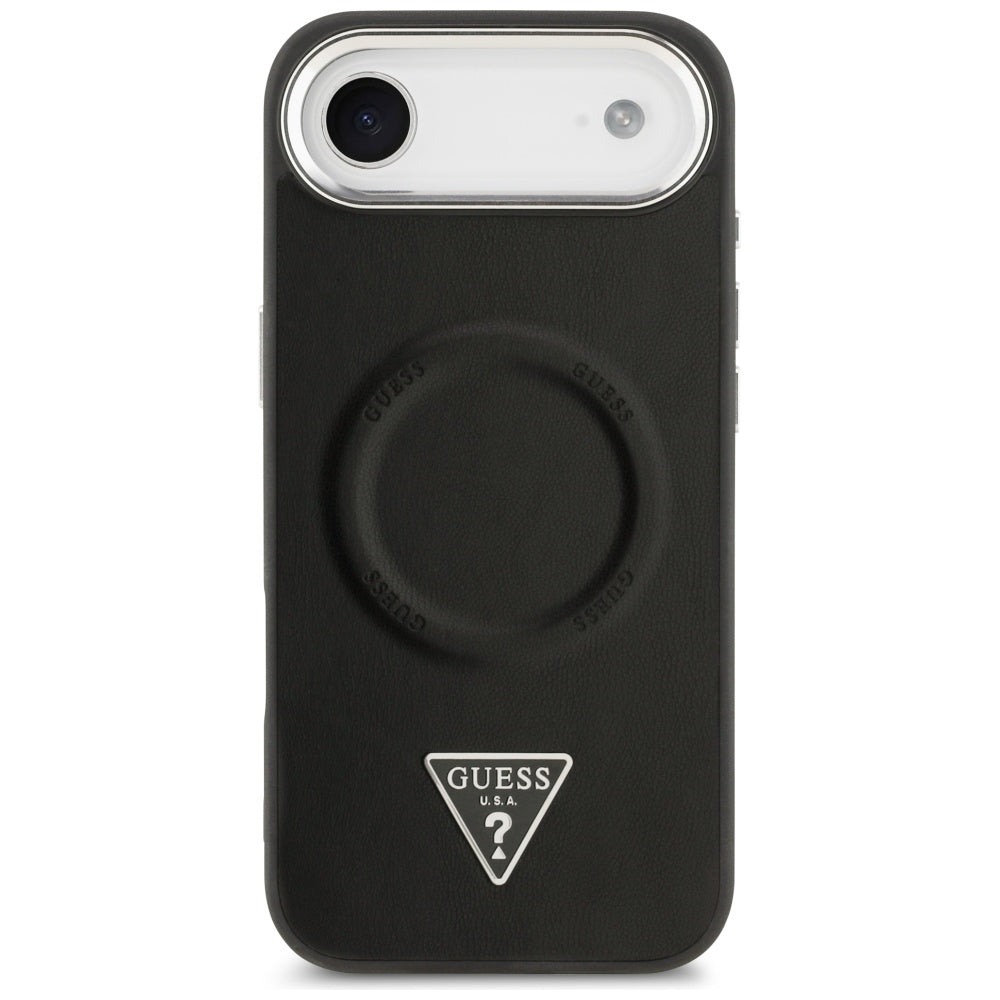 Etui MagSafe dla Apple iPhone 17 Air, Guess, Triangle Logo, Czarne Srebrne