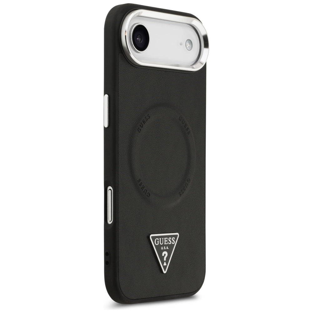 Etui MagSafe dla Apple iPhone 17 Air, Guess, Triangle Logo, Czarne Srebrne