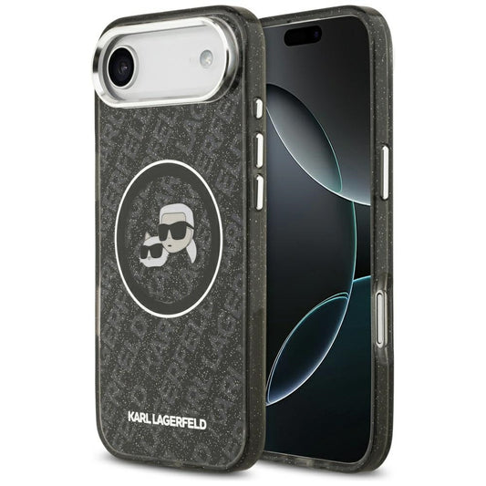 Etui MagSafe dla Apple iPhone 17 Air, Karl Lagerfeld, IML Glitter Karl & Choupette`s Heads, Czarne