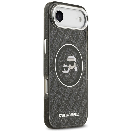 Etui MagSafe dla Apple iPhone 17 Air, Karl Lagerfeld, IML Glitter Karl & Choupette`s Heads, Czarne