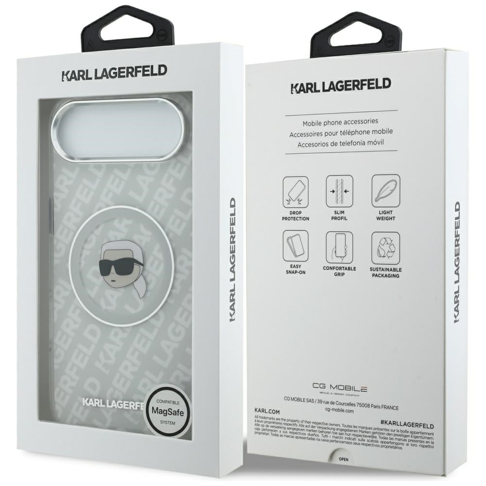 Etui MagSafe dla Apple iPhone 17 Air, Karl Lagerfeld, IML Karl`s Head, Szare