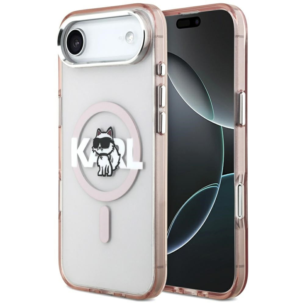 Etui MagSafe dla Apple iPhone 17 Air, Karl Lagerfeld, IML Sketch Logo Choupette, Różowy