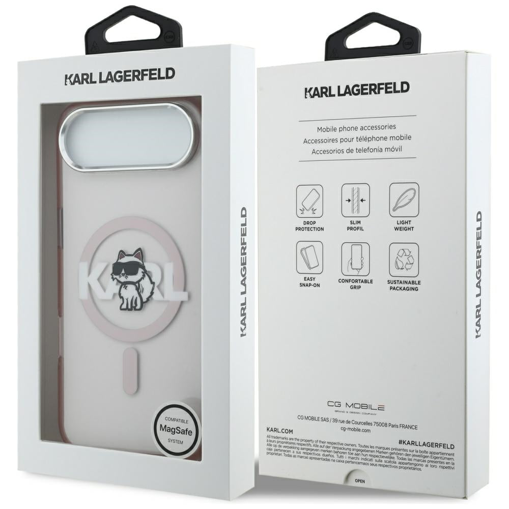 Etui MagSafe dla Apple iPhone 17 Air, Karl Lagerfeld, IML Sketch Logo Choupette, Różowy