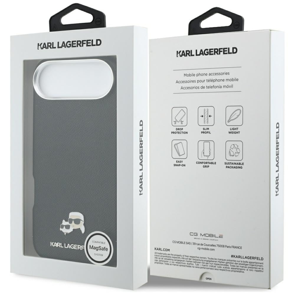 Etui MagSafe dla Apple iPhone 17 Air, Karl Lagerfeld, Karl & Choupette Head's Pin, Czarne