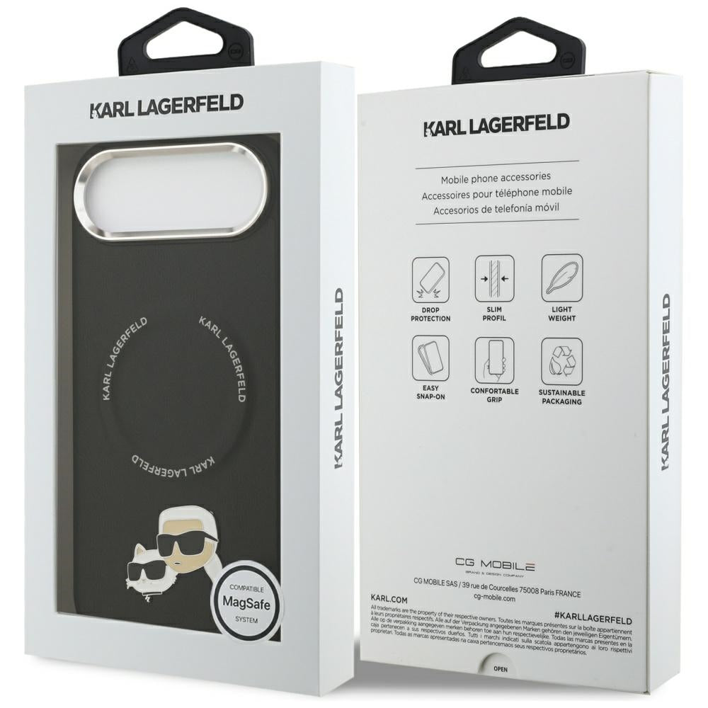 Etui MagSafe dla Apple iPhone 17 Air, Karl Lagerfeld, Karl & Choupette Pins, Czarne
