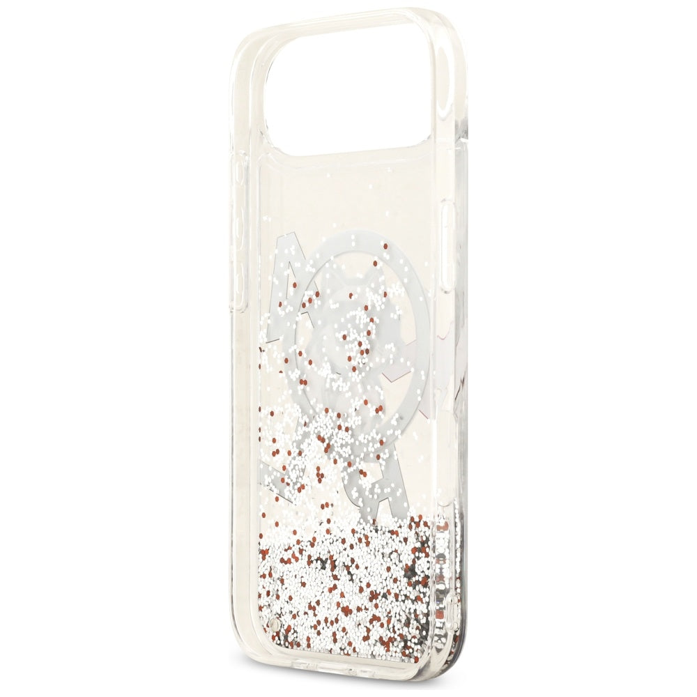 Etui MagSafe dla Apple iPhone 17 Air, Karl Lagerfeld, Liquid Glitter Choupette Logo, Przezroczyste