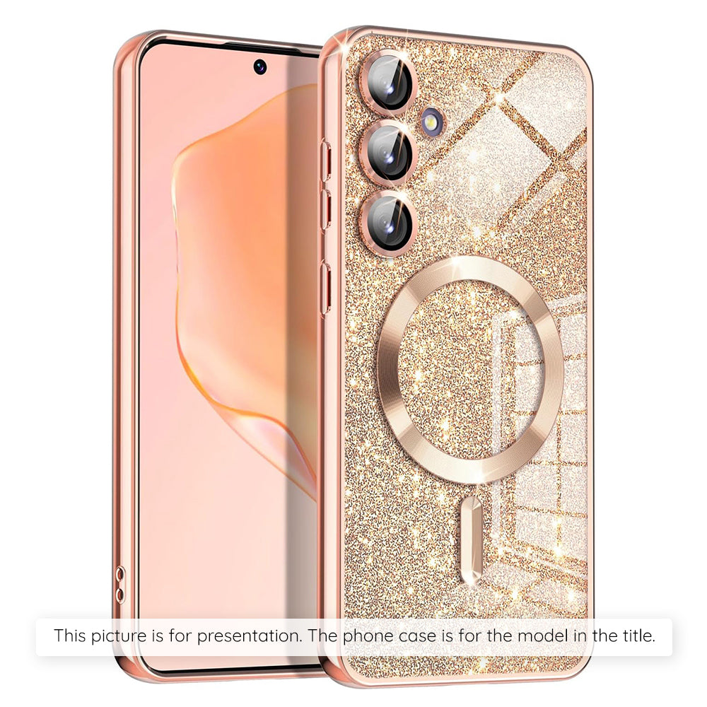 Etui MagSafe dla Apple iPhone 17 Air, Techsuit, Luxury Glitter, Różowe Złoto
