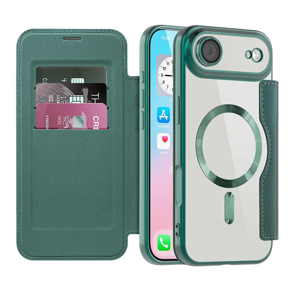 Etui MagSafe dla Apple iPhone 17 Air, Techsuit, SmartMag Book, Zielony
