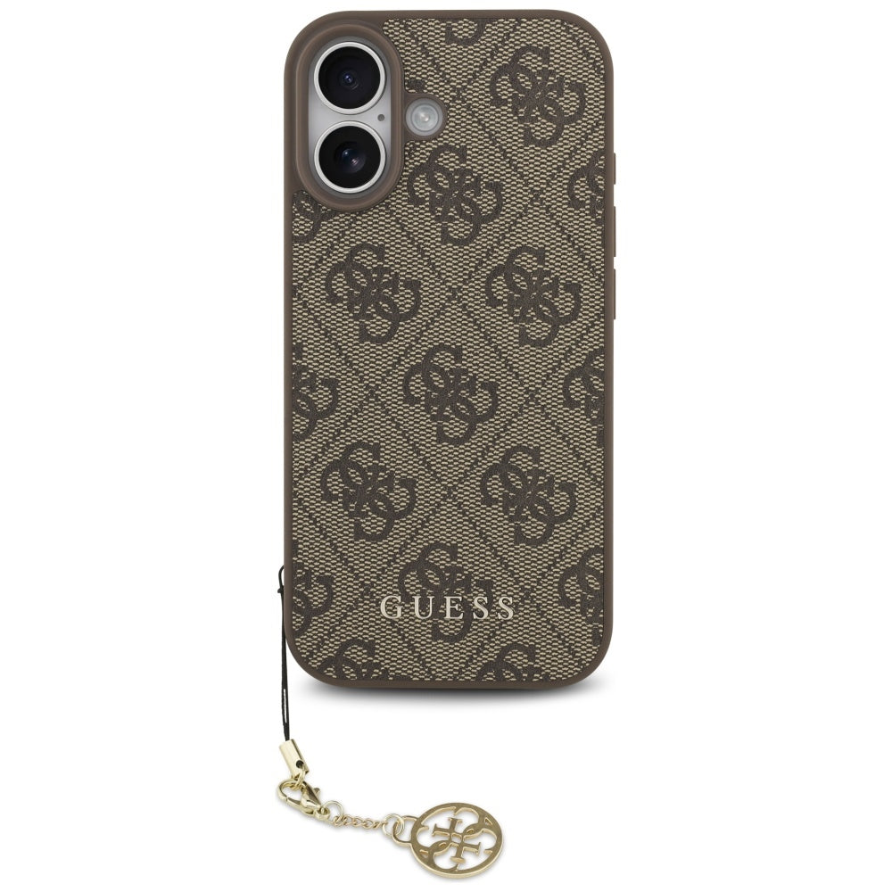 Etui MagSafe dla Apple iPhone 17, Guess, 4G Charm Cradle, Brązowy