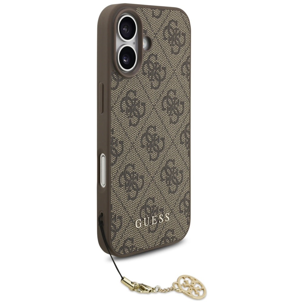 Etui MagSafe dla Apple iPhone 17, Guess, 4G Charm Cradle, Brązowy