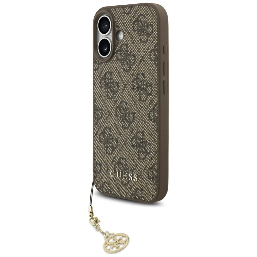 Etui MagSafe dla Apple iPhone 17, Guess, 4G Charm Cradle, Brązowy