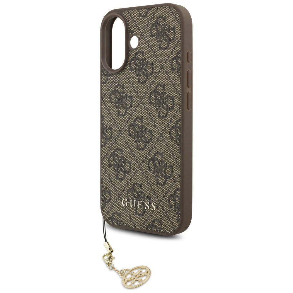 Etui MagSafe dla Apple iPhone 17, Guess, 4G Charm Cradle, Brązowy